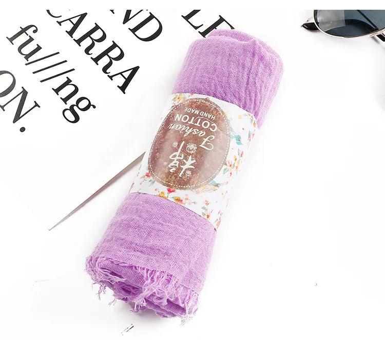 Trendora Crinkle Cotton Hijab — Luxe Square Scarf 90×90cm