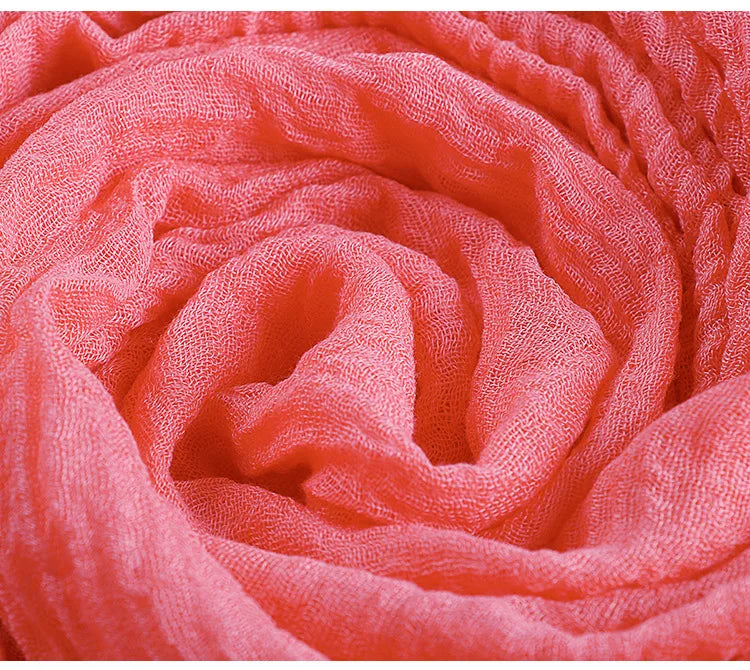 Trendora Crinkle Cotton Hijab — Luxe Square Scarf 90×90cm