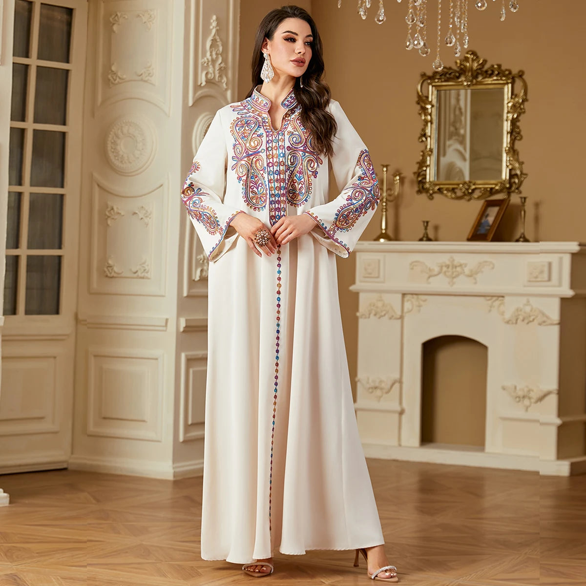 Elegant Embroidered Maxi Abaya