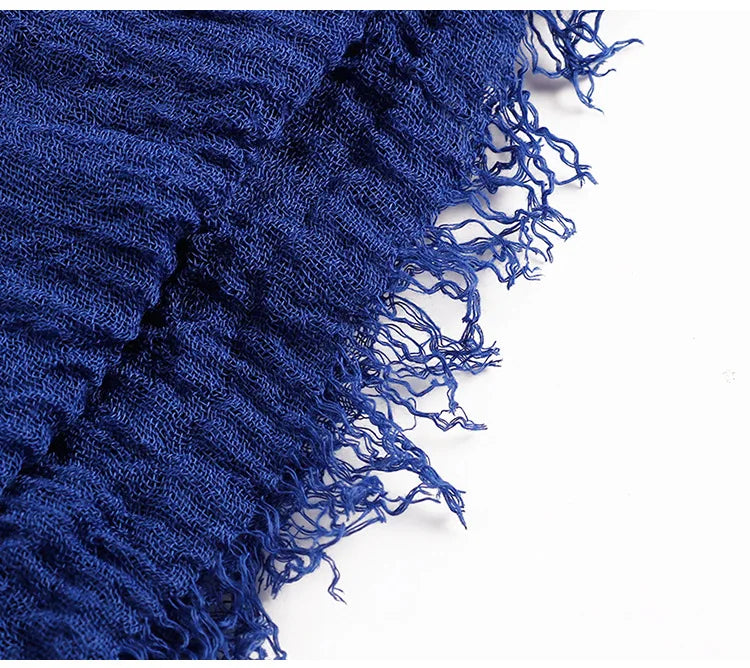 Trendora Crinkle Cotton Hijab — Luxe Square Scarf 90×90cm