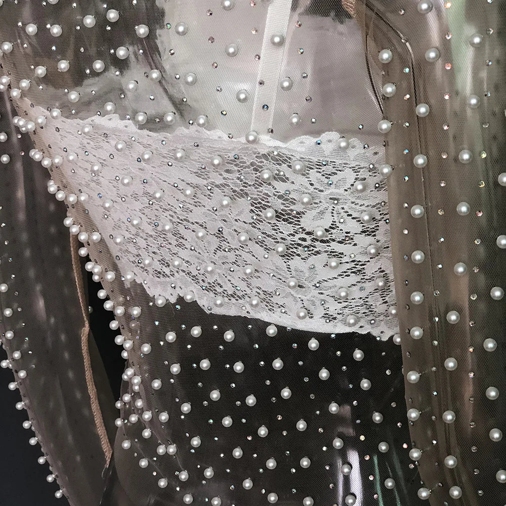 Luxe Diamond Mesh Crop Top