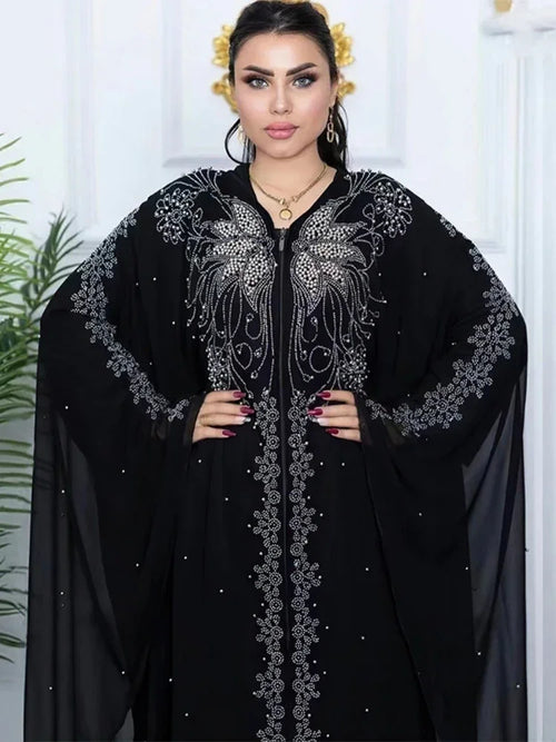 Diamond Bat Sleeve Abaya