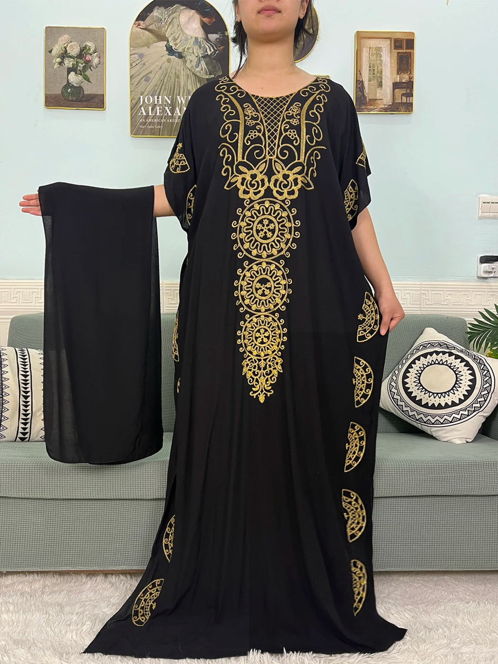Luxe Cotton Abaya With Headscarf