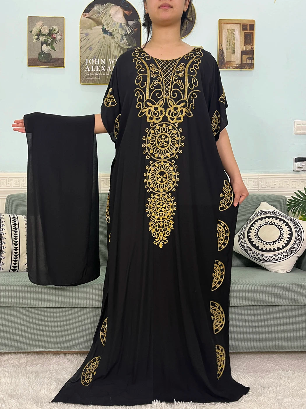 Luxe Cotton Abaya With Headscarf