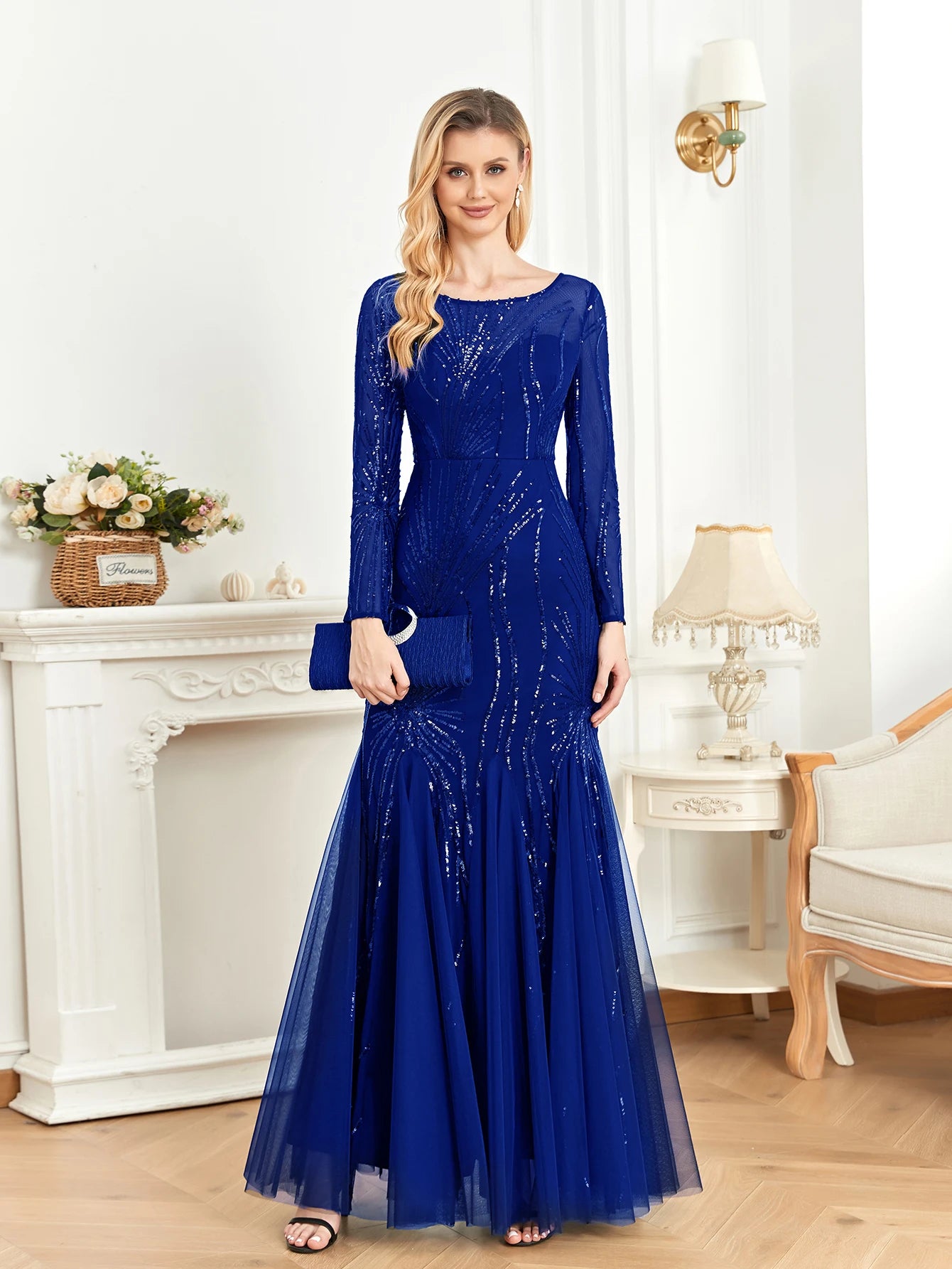 Luxe Sequin Tulle Mermaid Gown