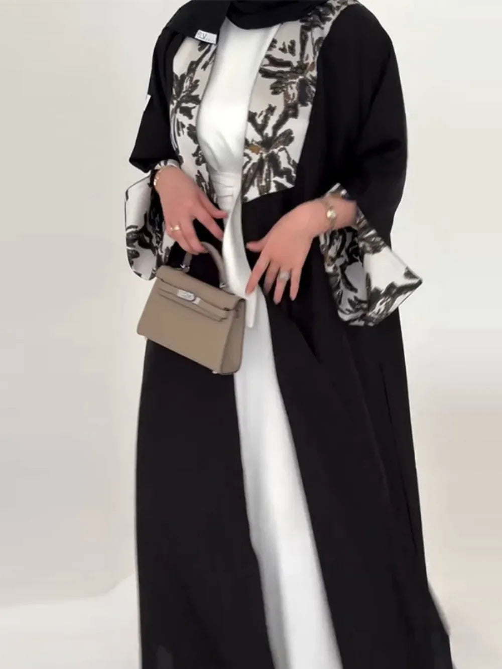 Printed Abaya Trench Coat