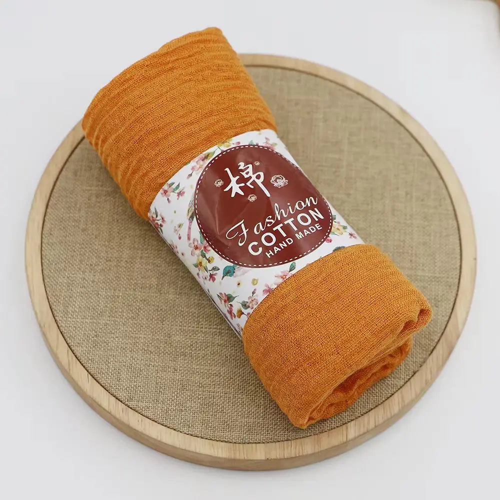 Trendora Crinkle Cotton Hijab — Luxe Square Scarf 90×90cm