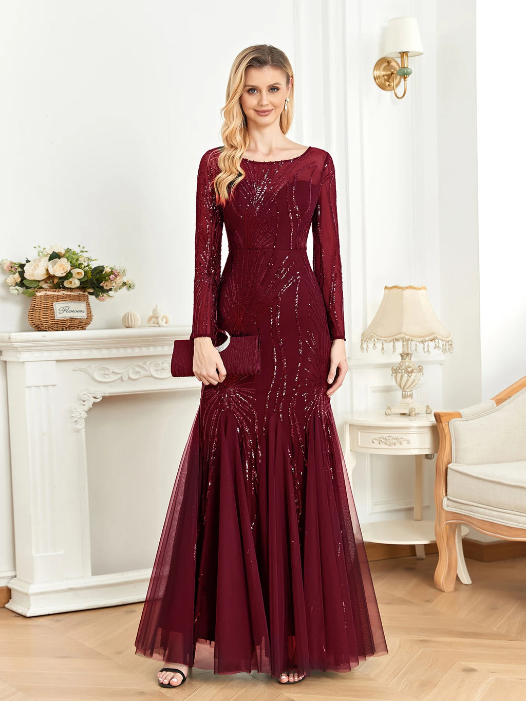 Luxe Sequin Tulle Mermaid Gown