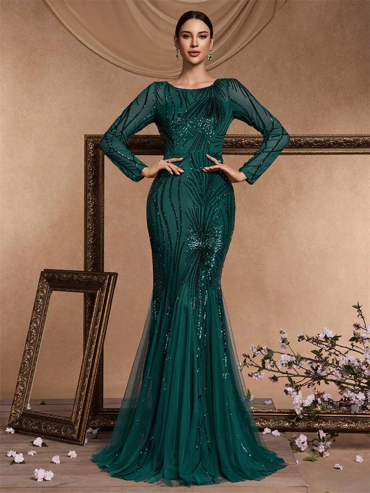 Luxe Sequin Tulle Mermaid Gown
