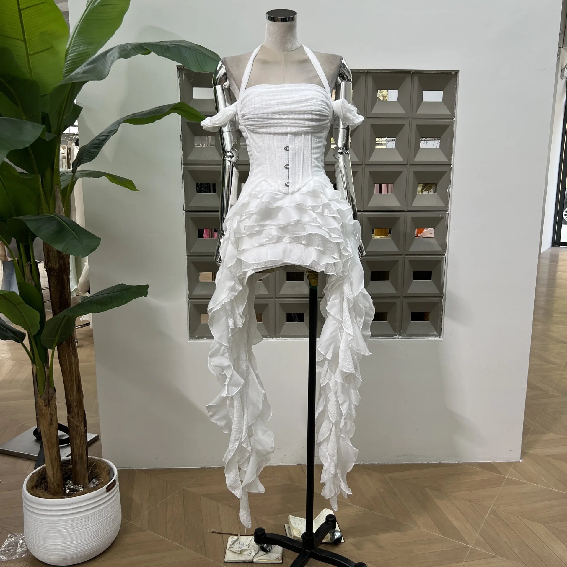 Luxe Mini Dress Modern Tassel Party Dress