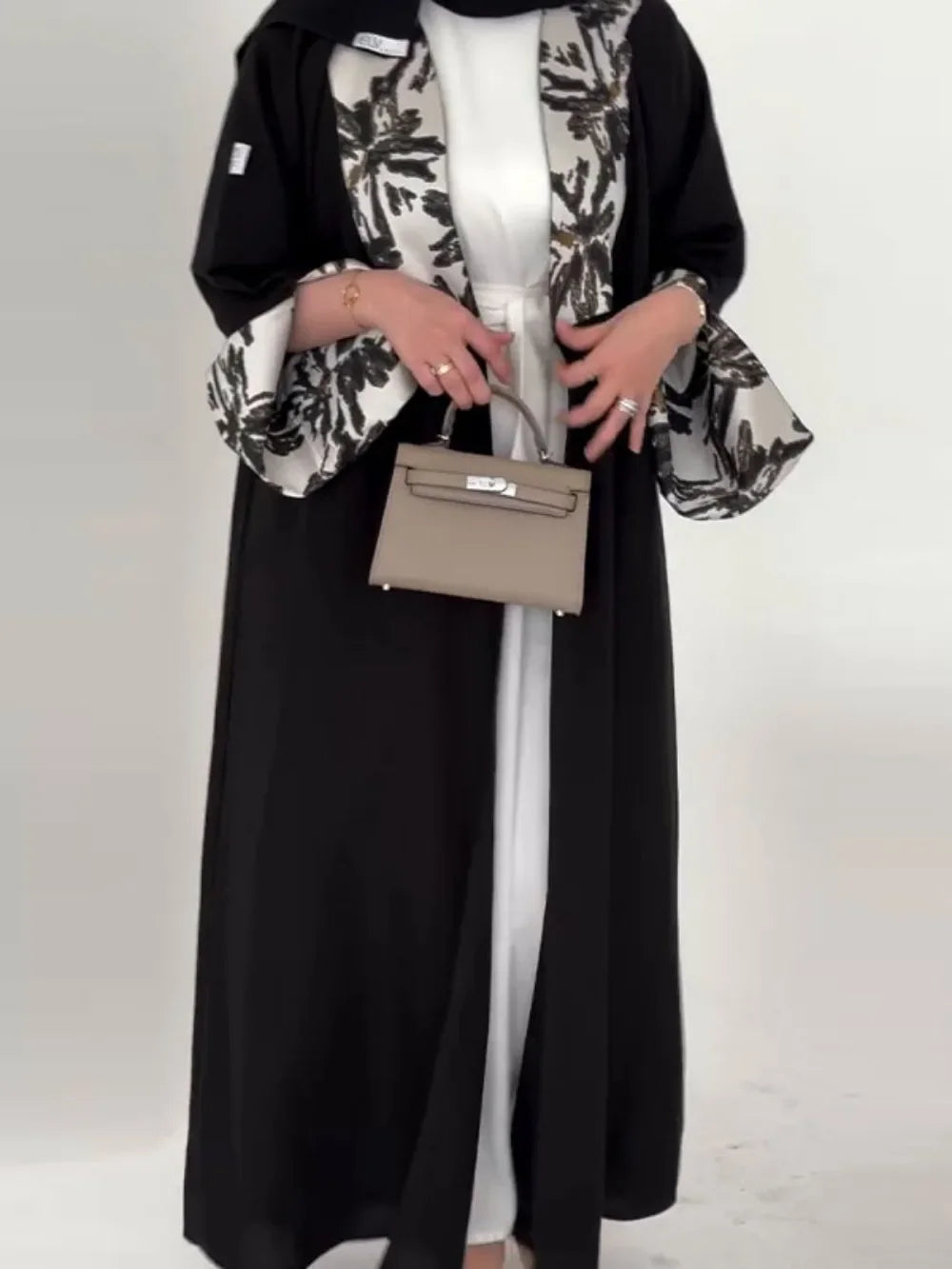 Printed Abaya Trench Coat