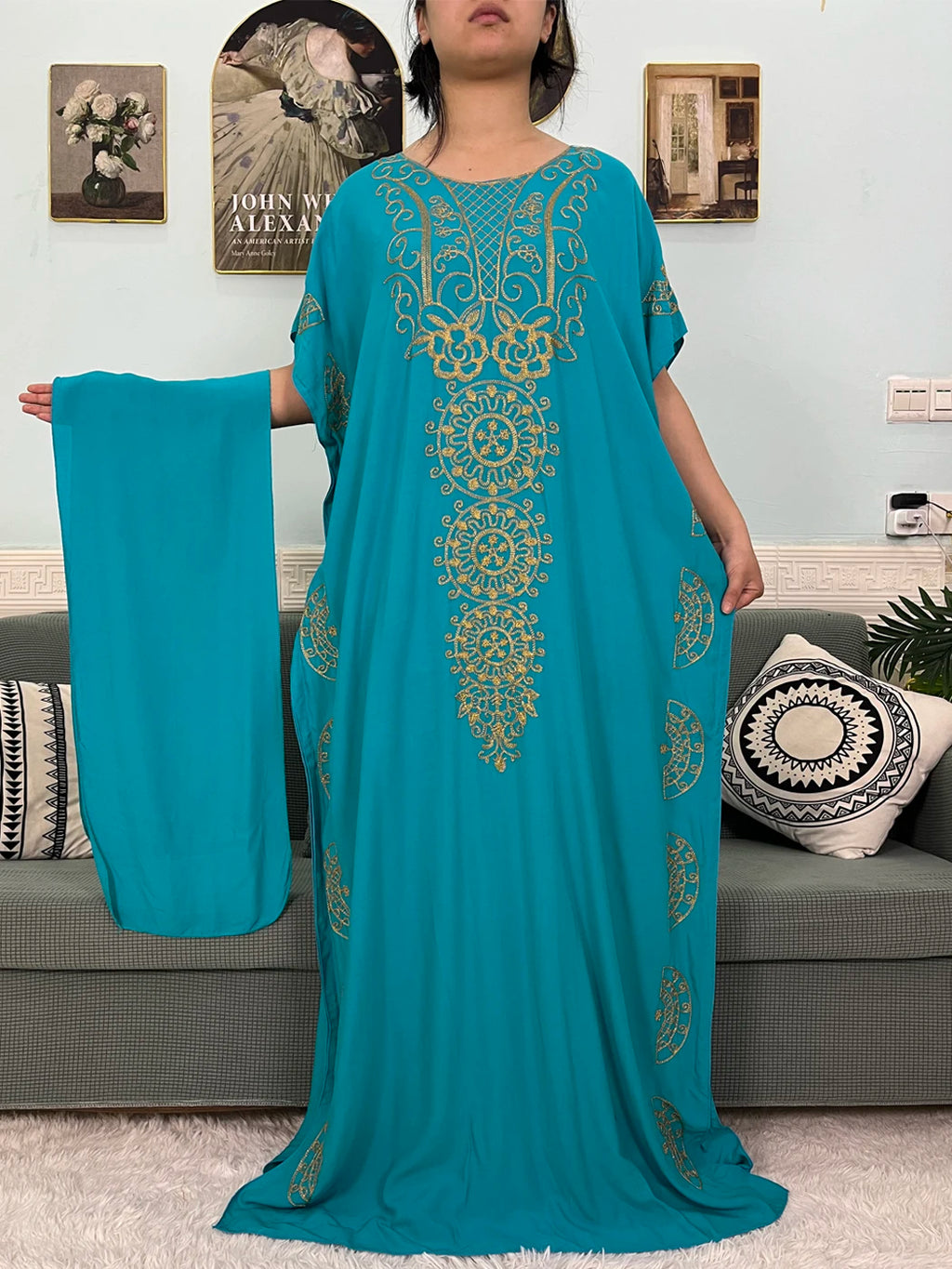 Luxe Cotton Abaya With Headscarf