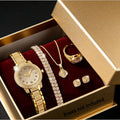 Trendora Diamond Starry Sky Watch Set — 5-Piece Luxury Quartz Collection