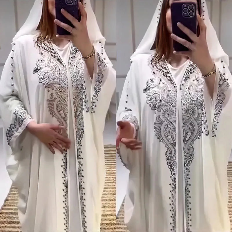 Hooded Diamond Abaya Set