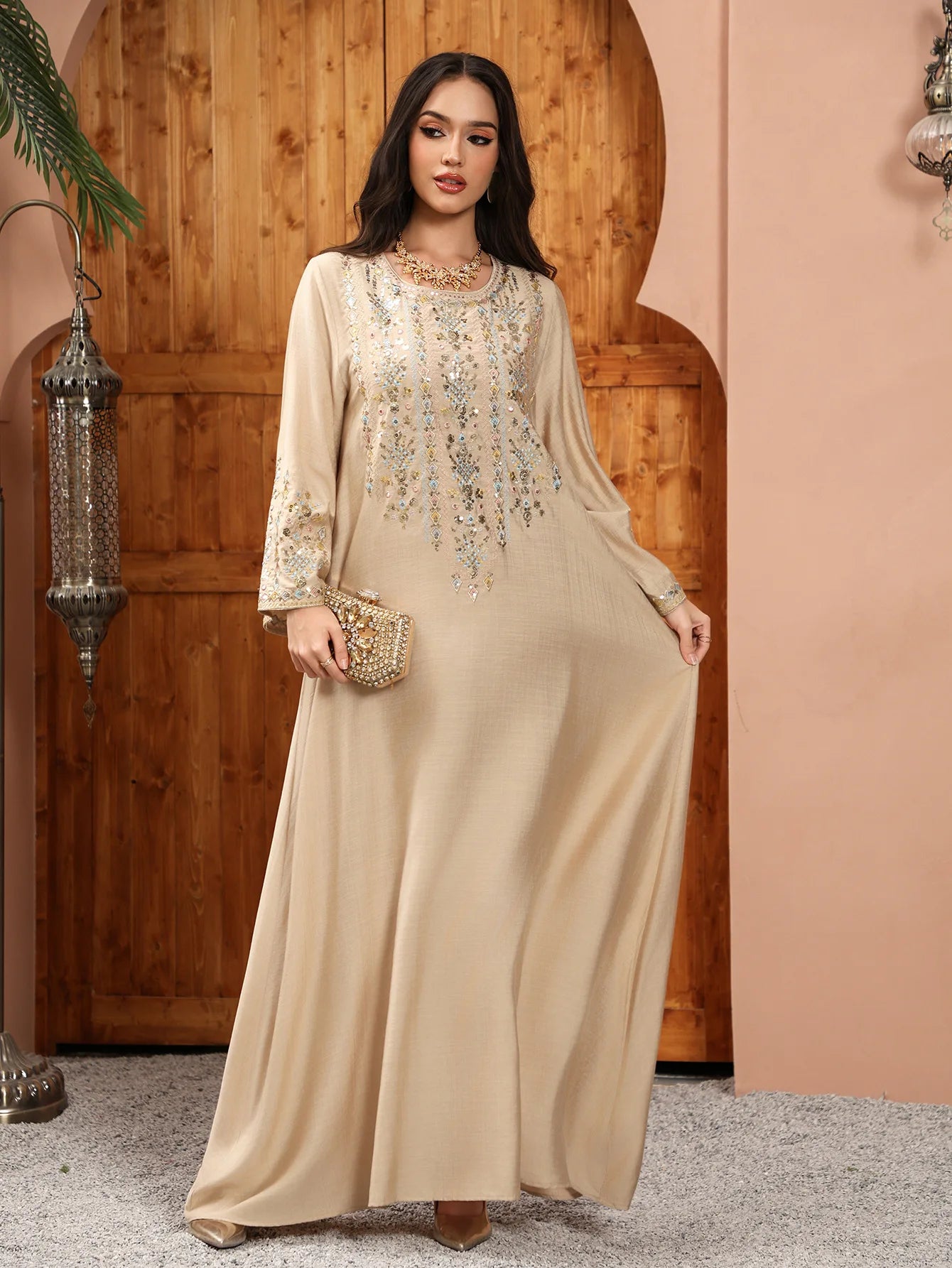 Royal Embroidered Jalabiya Gown