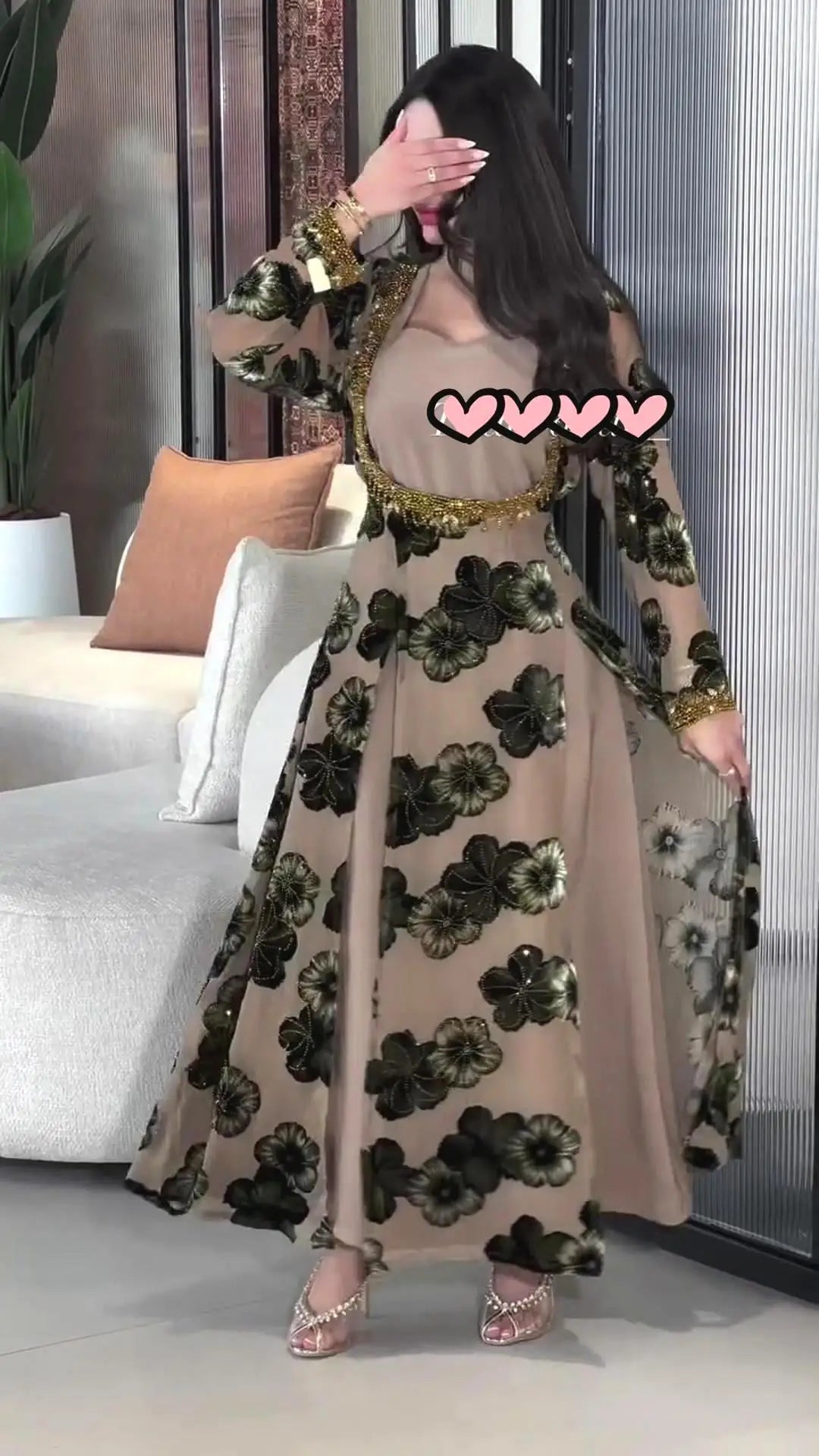 Floral Bloom Abaya Dress