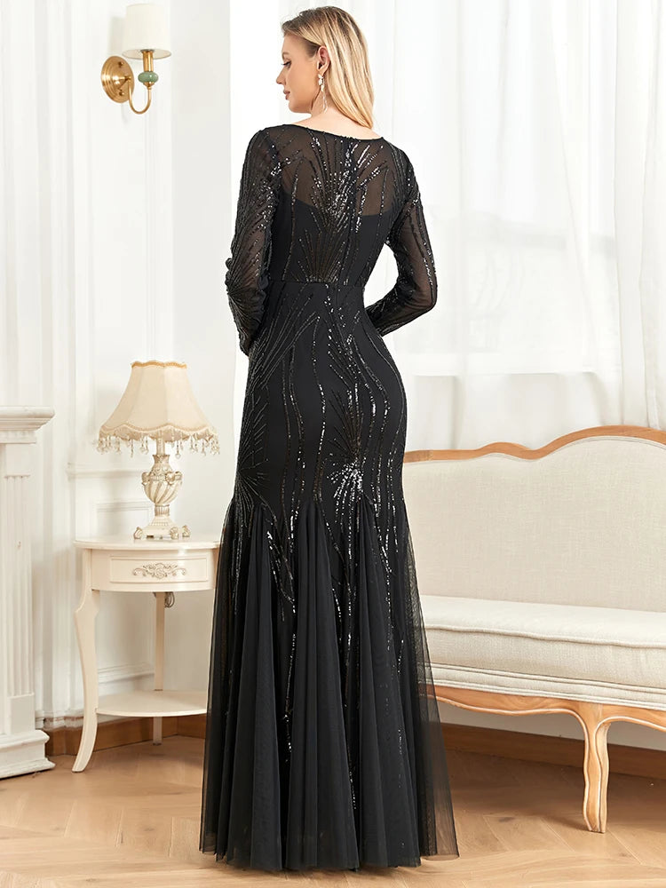 Luxe Sequin Tulle Mermaid Gown