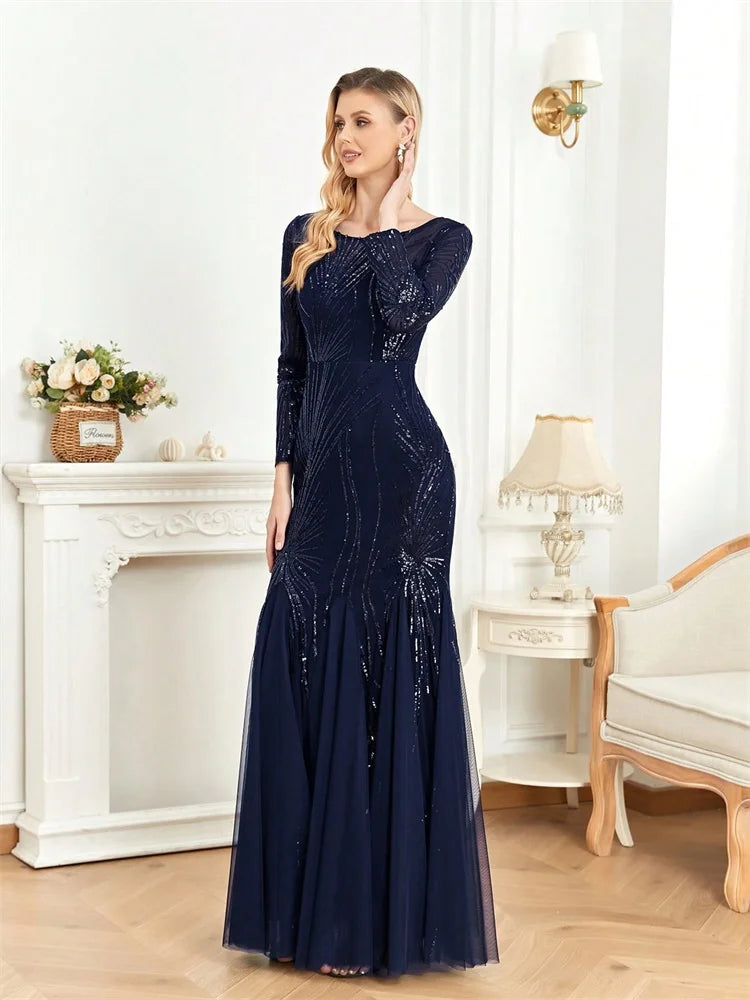 Luxe Sequin Tulle Mermaid Gown