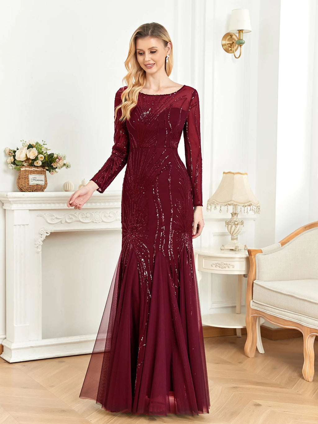 Luxe Sequin Tulle Mermaid Gown
