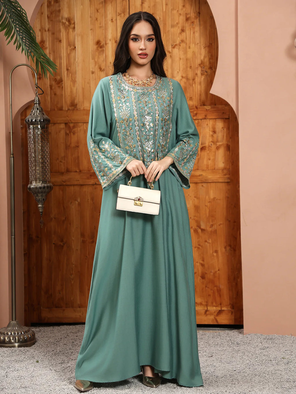 Royal Embroidered Jalabiya Gown