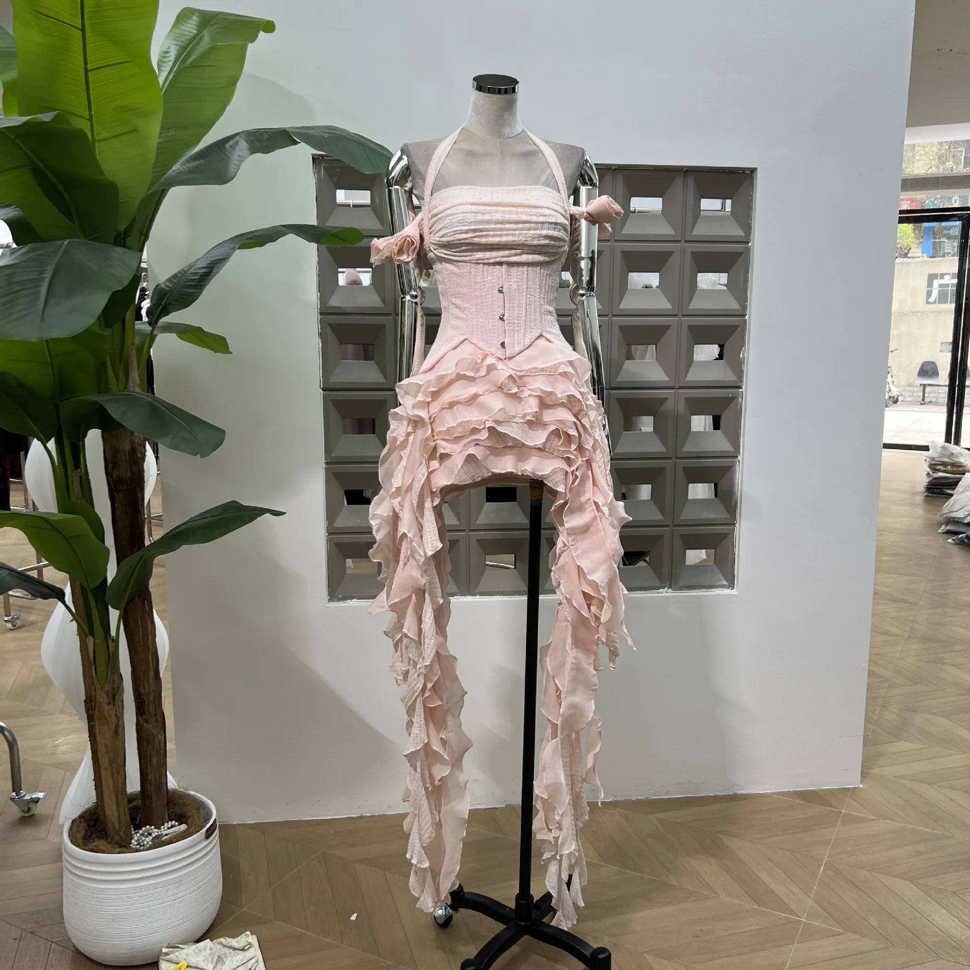 Luxe Mini Dress Modern Tassel Party Dress