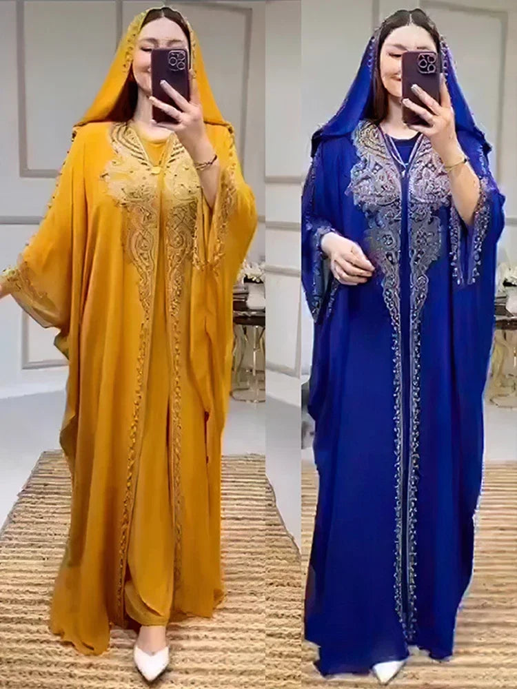 Hooded Diamond Abaya Set