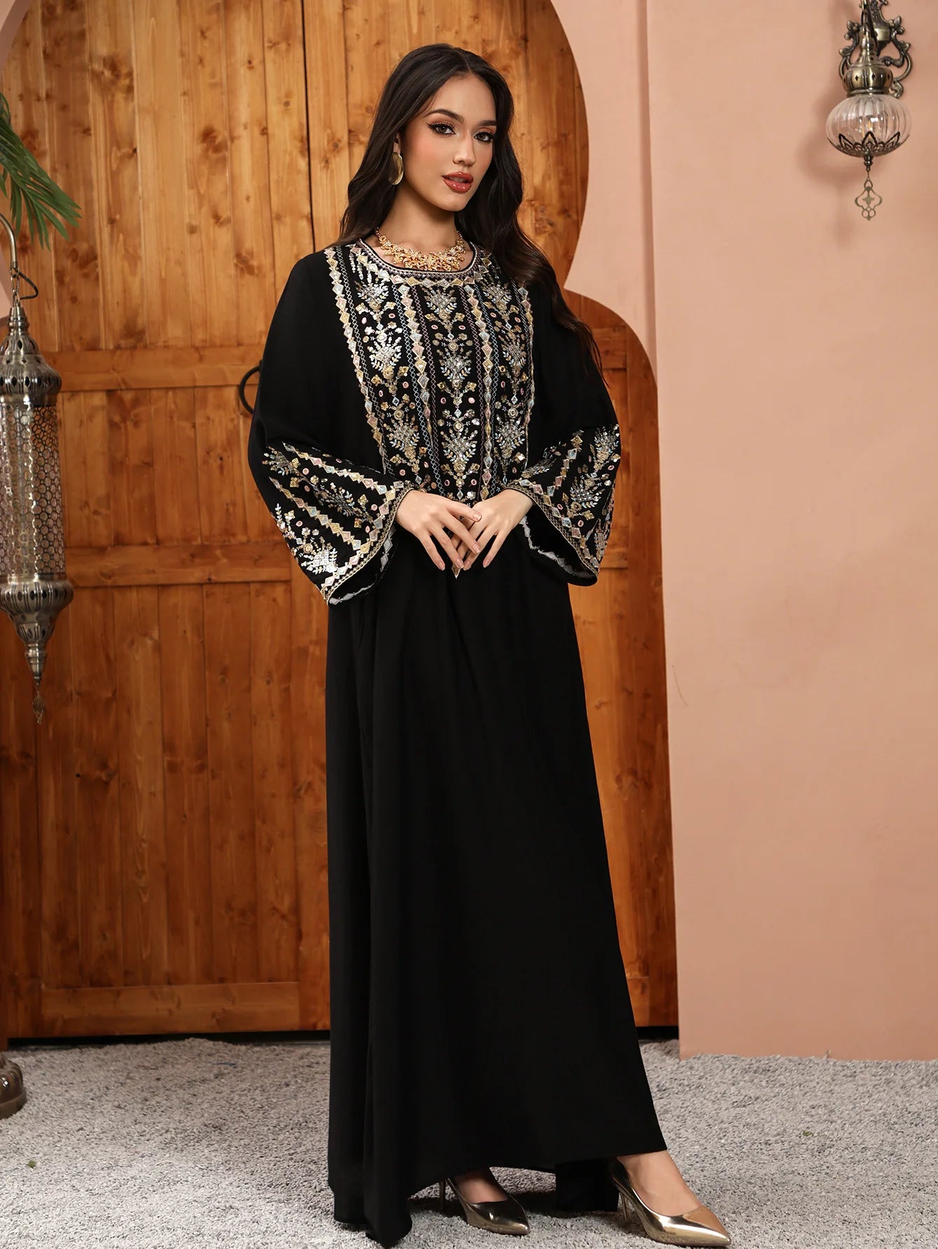 Royal Embroidered Jalabiya Gown