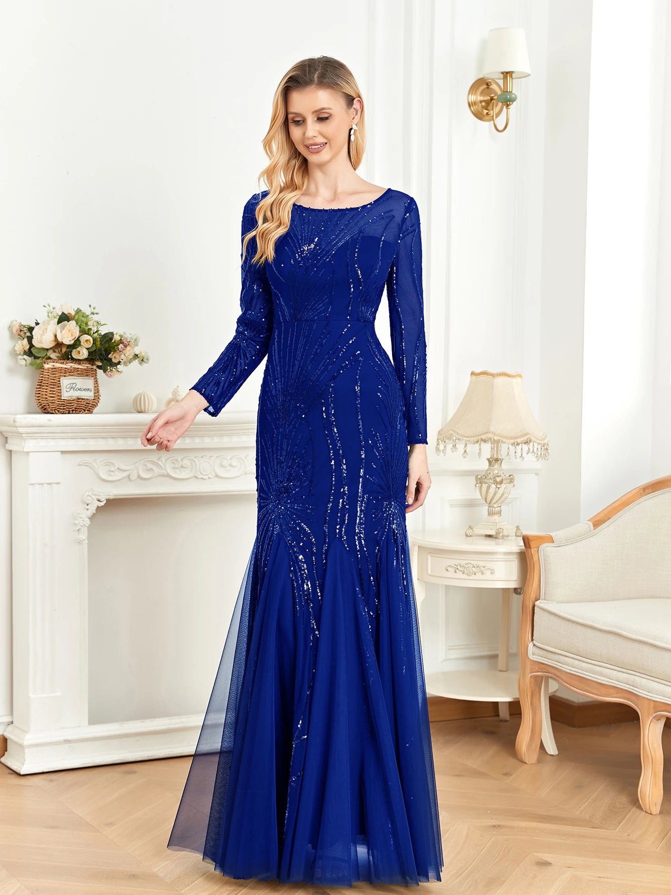 Luxe Sequin Tulle Mermaid Gown
