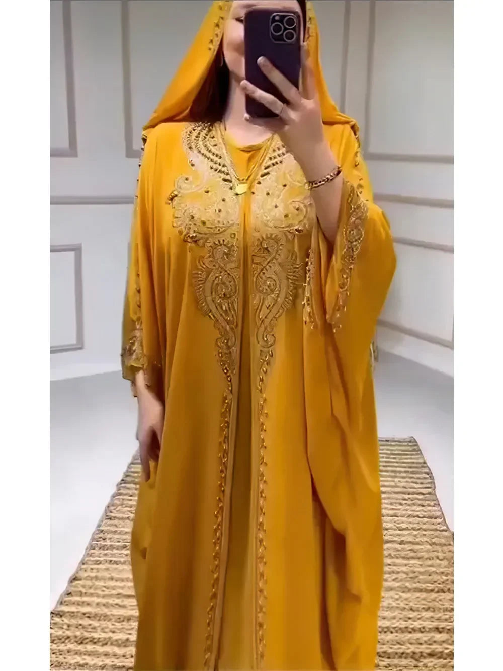 Hooded Diamond Abaya Set