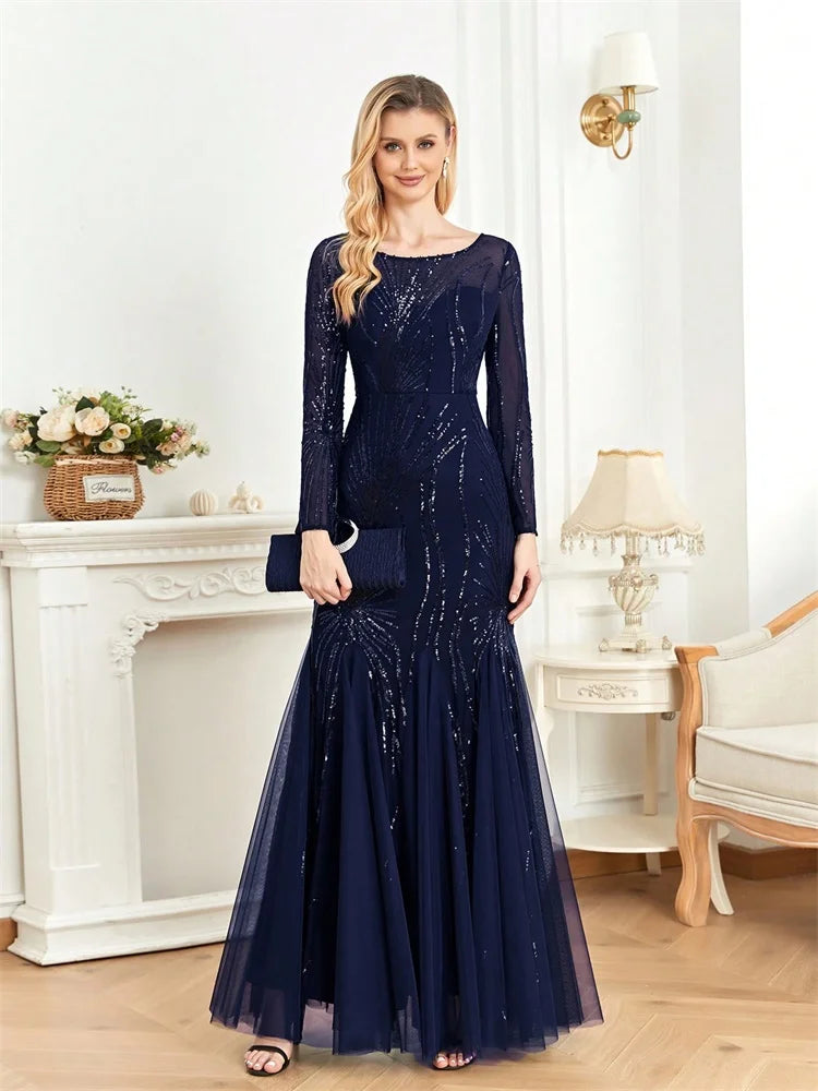 Luxe Sequin Tulle Mermaid Gown