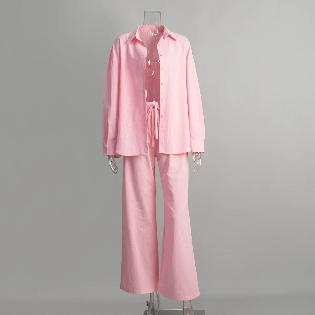 Effortless Elegance Cotton Two-Piece Set