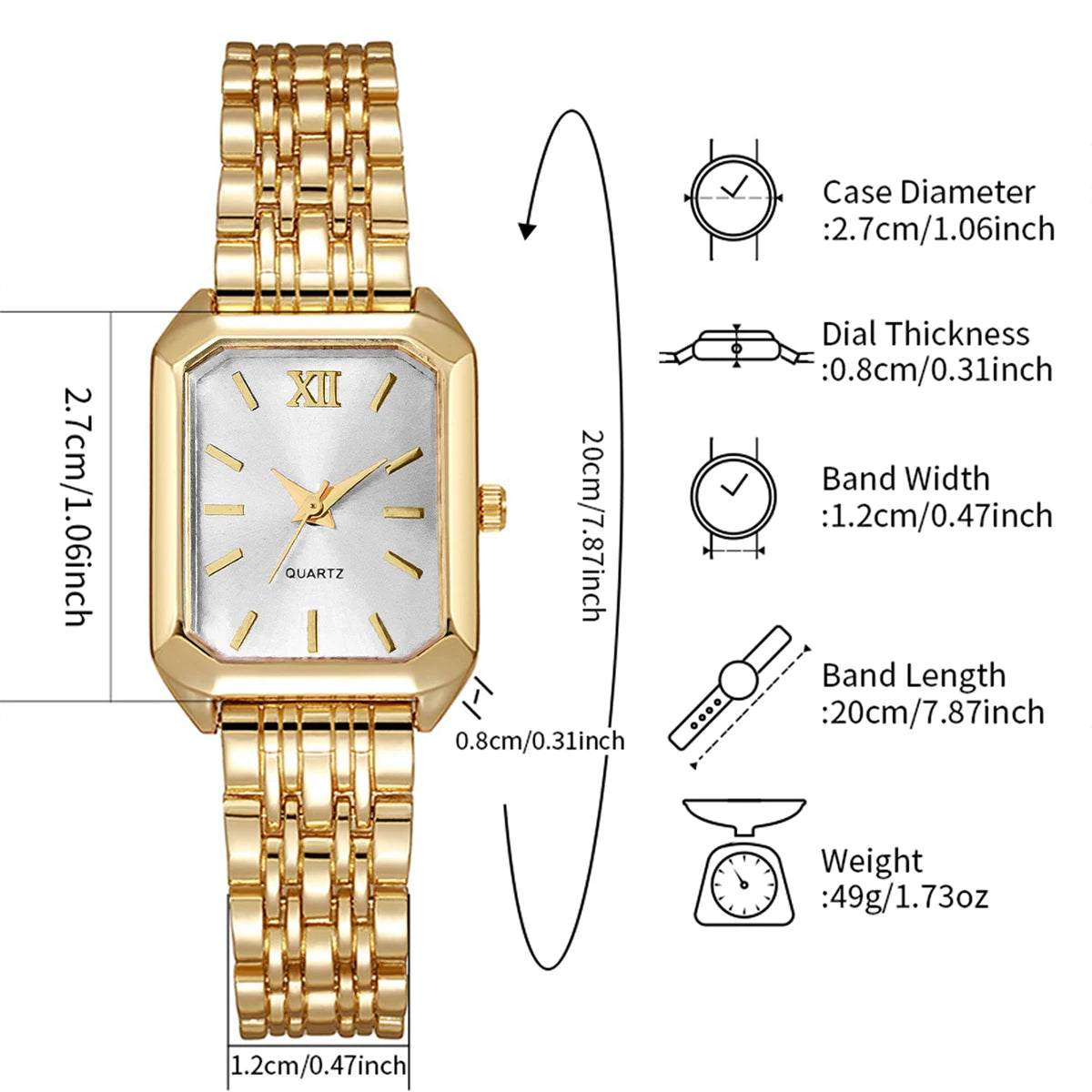 Trendora Elegant Watch & Jewelry Set — 5-Piece Luxury Collection