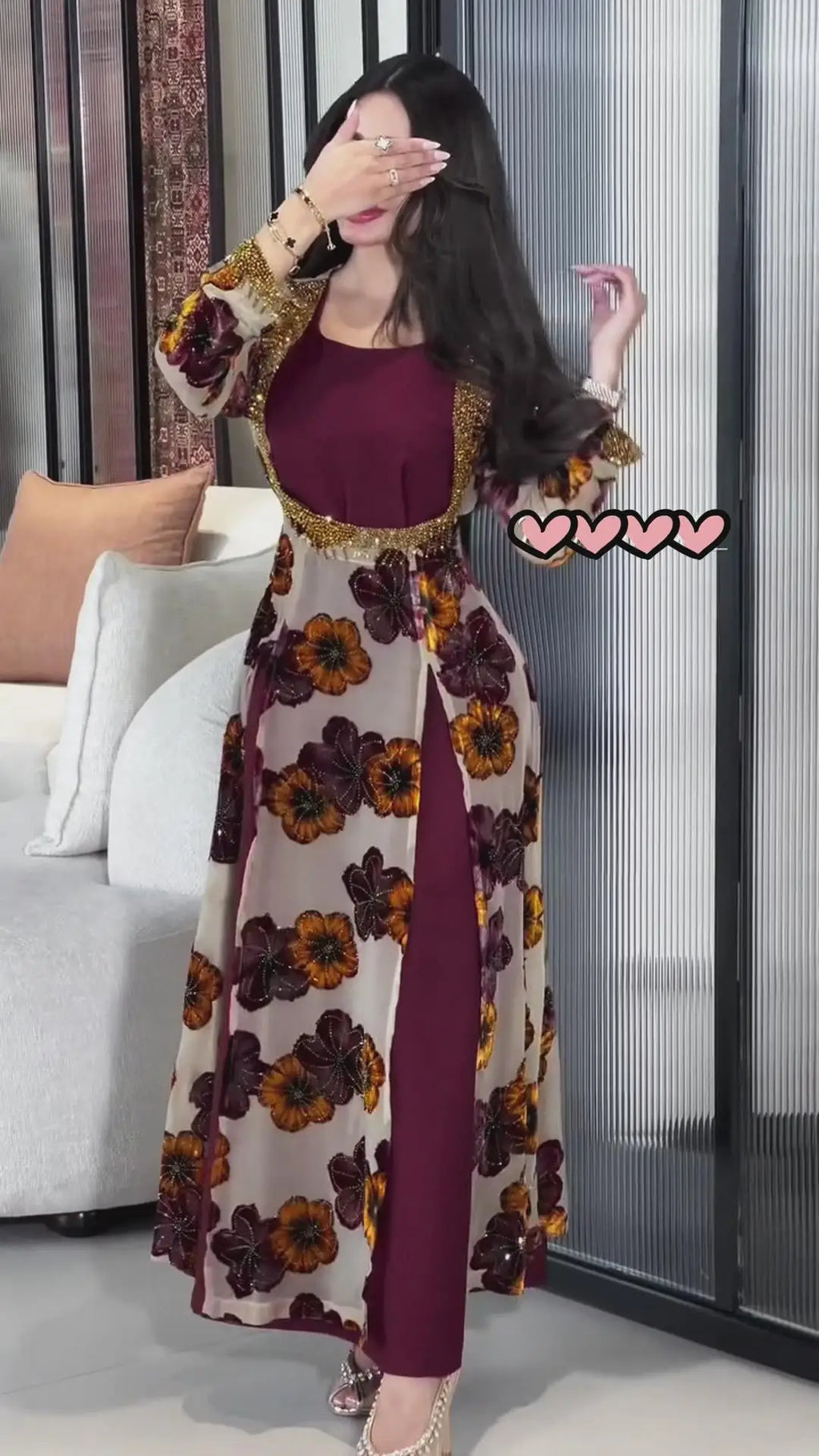 Floral Bloom Abaya Dress