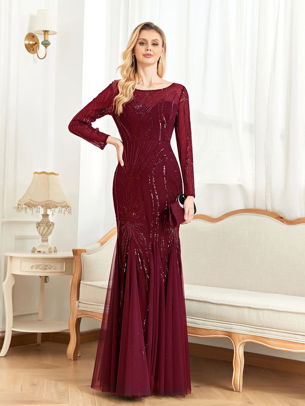 Luxe Sequin Tulle Mermaid Gown
