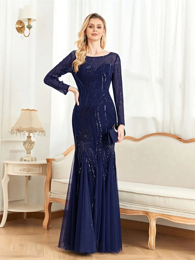 Luxe Sequin Tulle Mermaid Gown