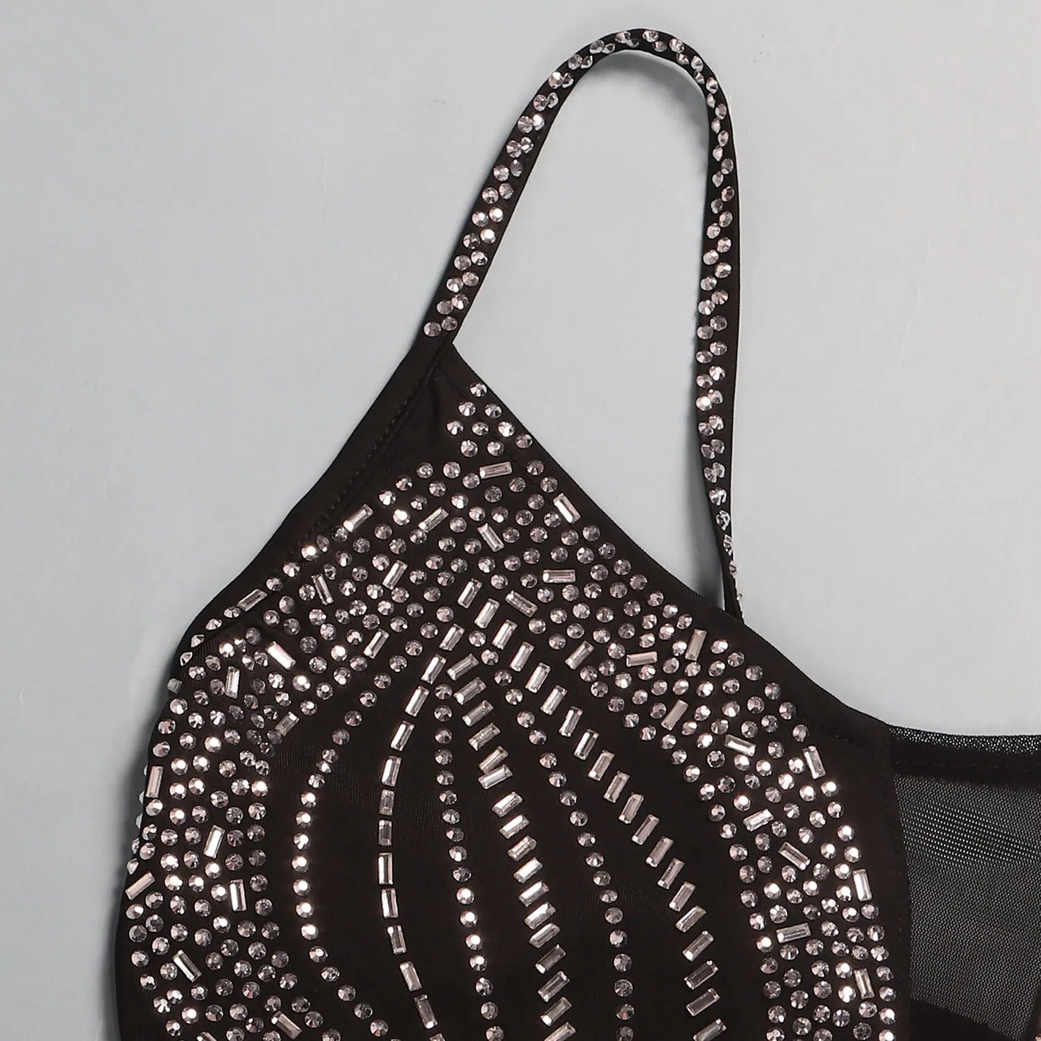 Luxe Black Crystal Maxi Dress
Chic Sparkle Mesh Maxi Dress