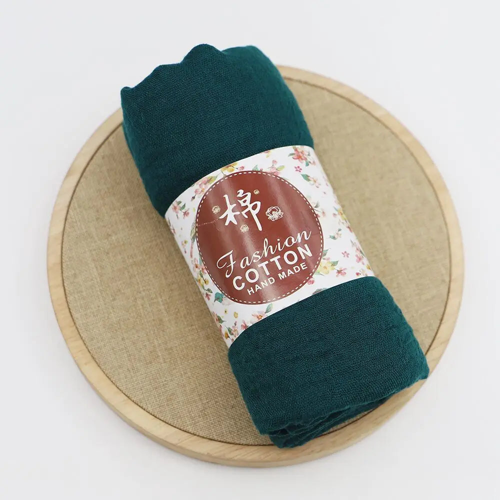 Trendora Crinkle Cotton Hijab — Luxe Square Scarf 90×90cm
