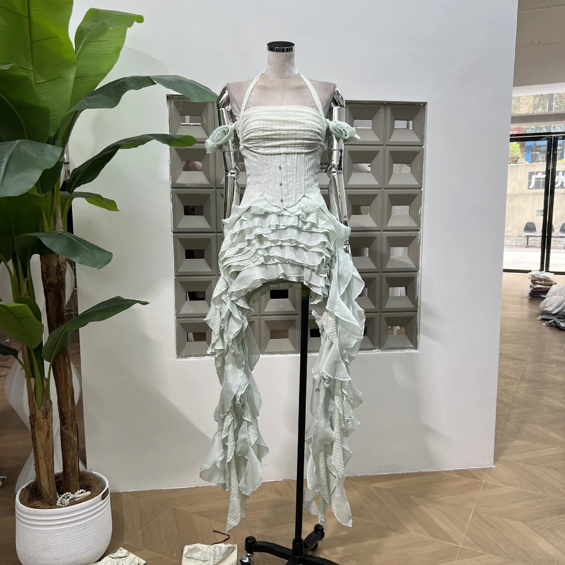 Luxe Mini Dress Modern Tassel Party Dress