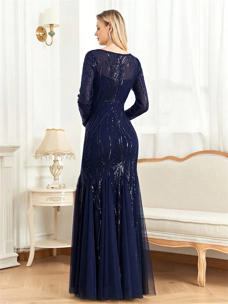 Luxe Sequin Tulle Mermaid Gown