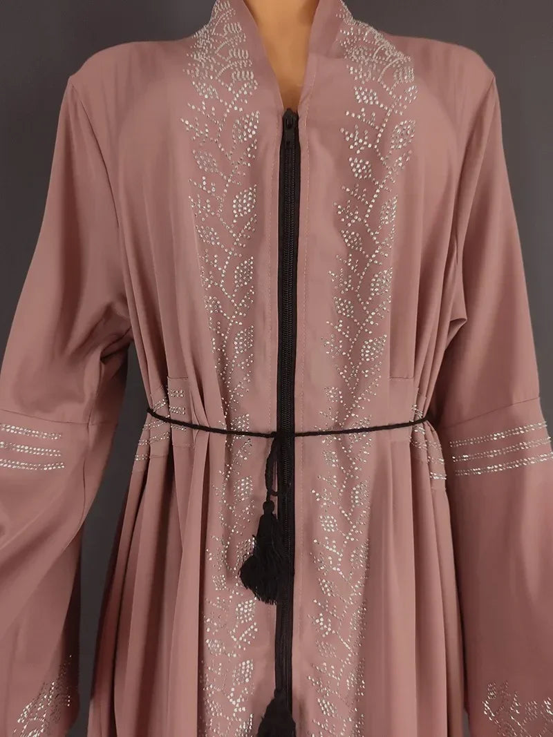 Flare Sleeve Belt Kaftan Abaya