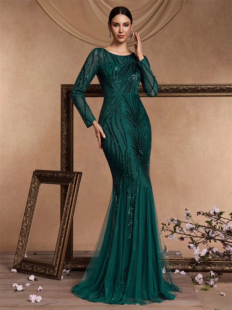 Luxe Sequin Tulle Mermaid Gown