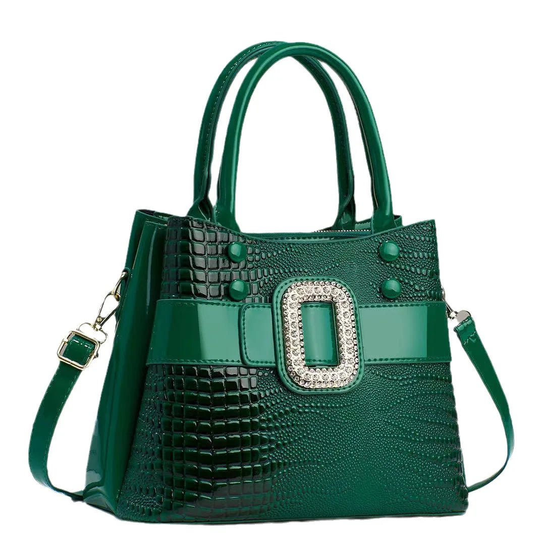 Luxury Croc Pattern Diamond Handbag