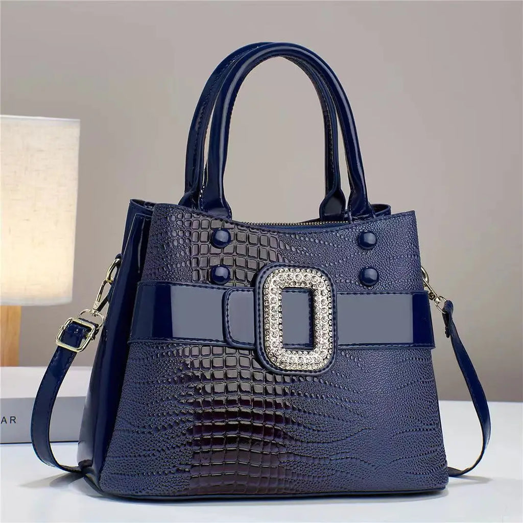 Luxury Croc Pattern Diamond Handbag