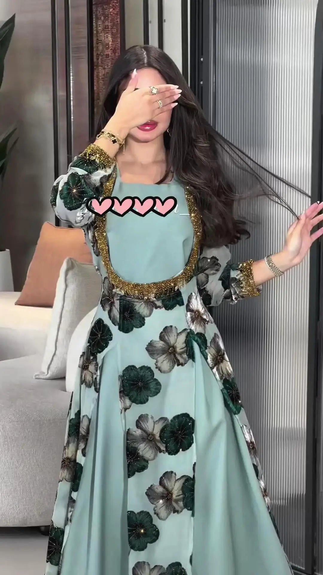 Floral Bloom Abaya Dress