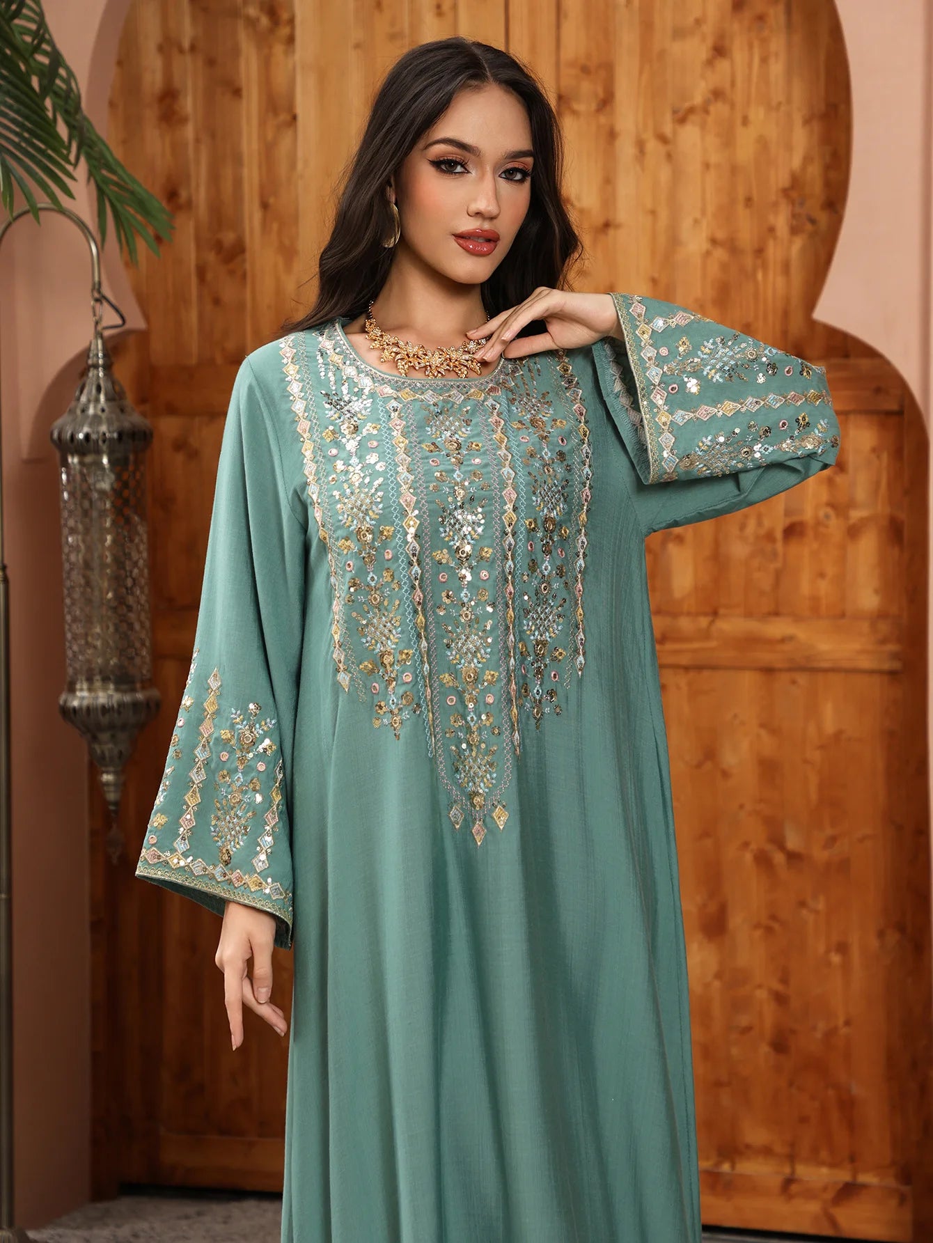 Royal Embroidered Jalabiya Gown