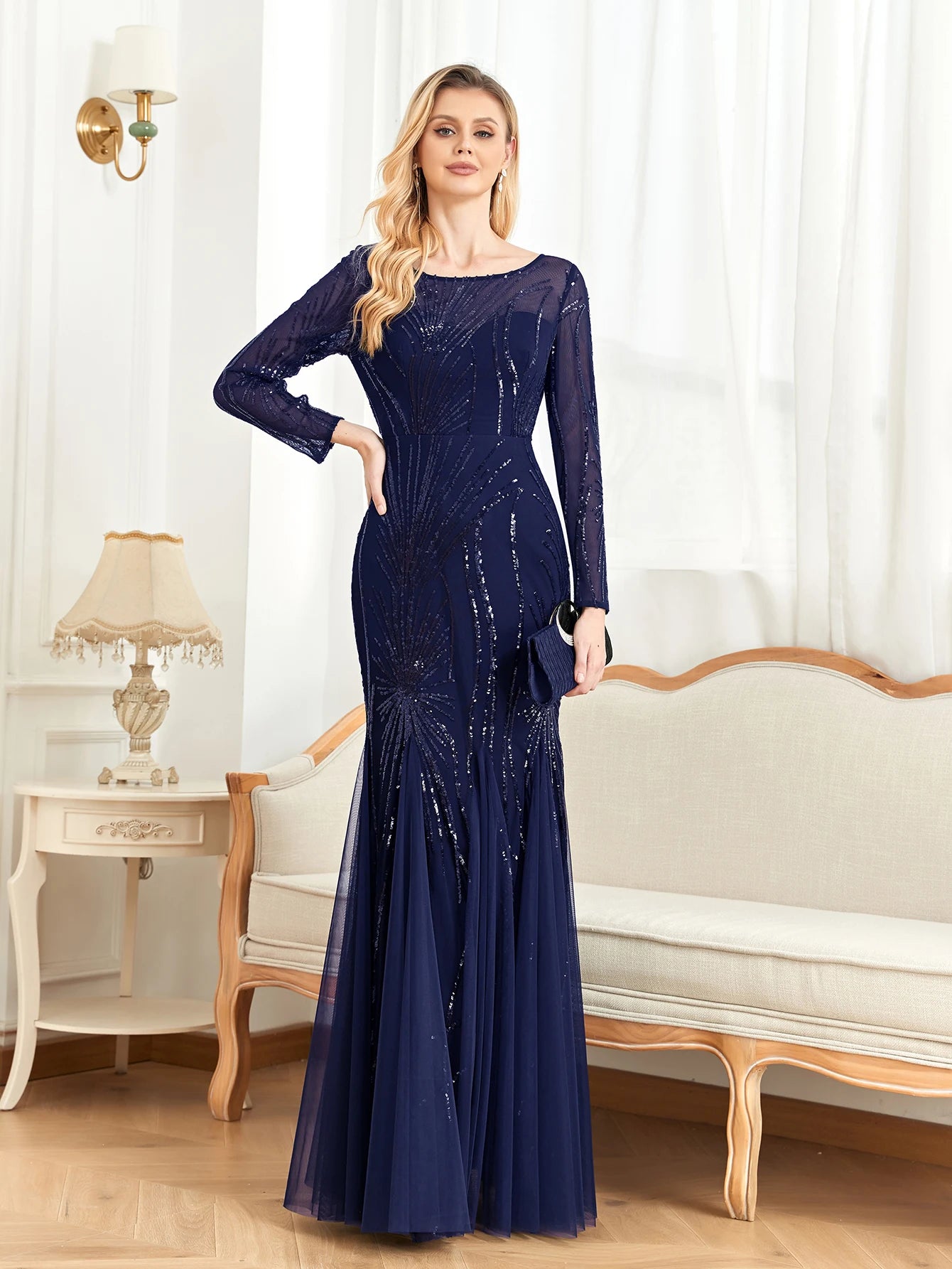 Luxe Sequin Tulle Mermaid Gown