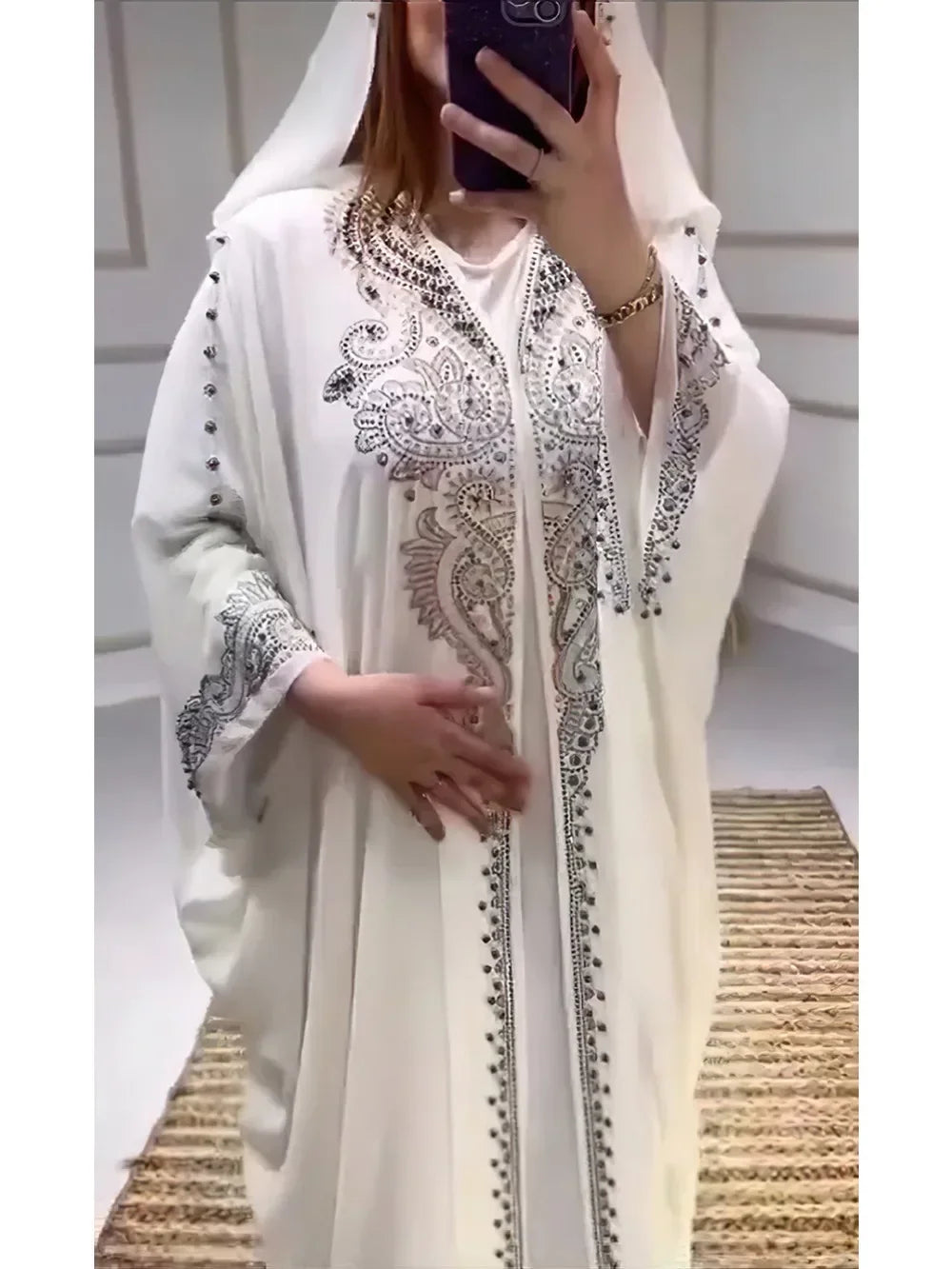 Hooded Diamond Abaya Set