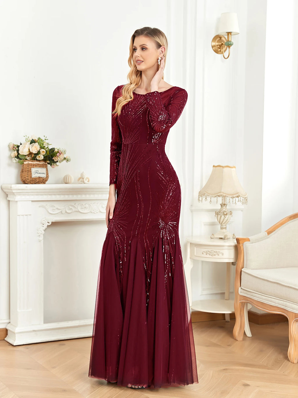 Luxe Sequin Tulle Mermaid Gown