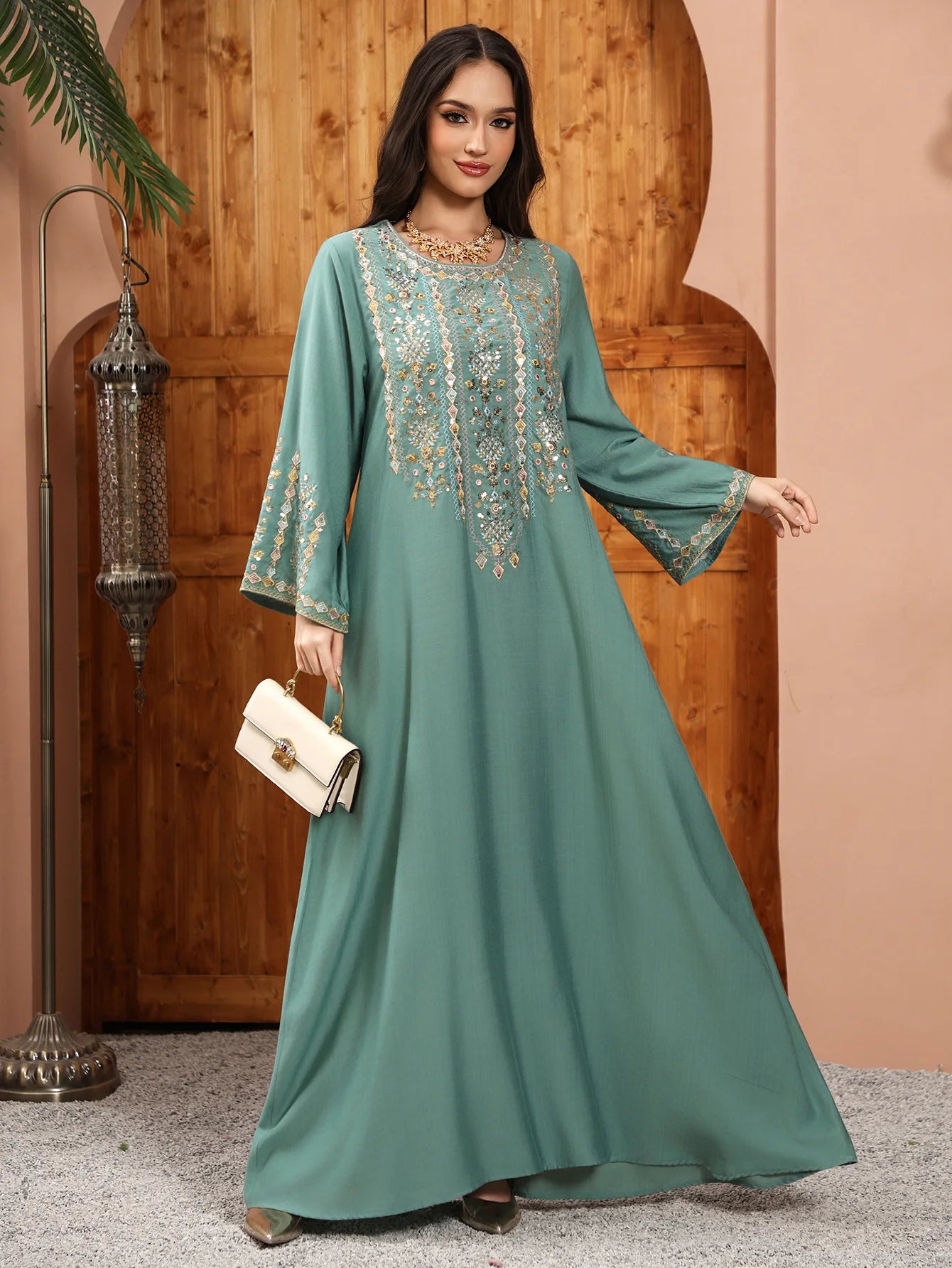 Royal Embroidered Jalabiya Gown