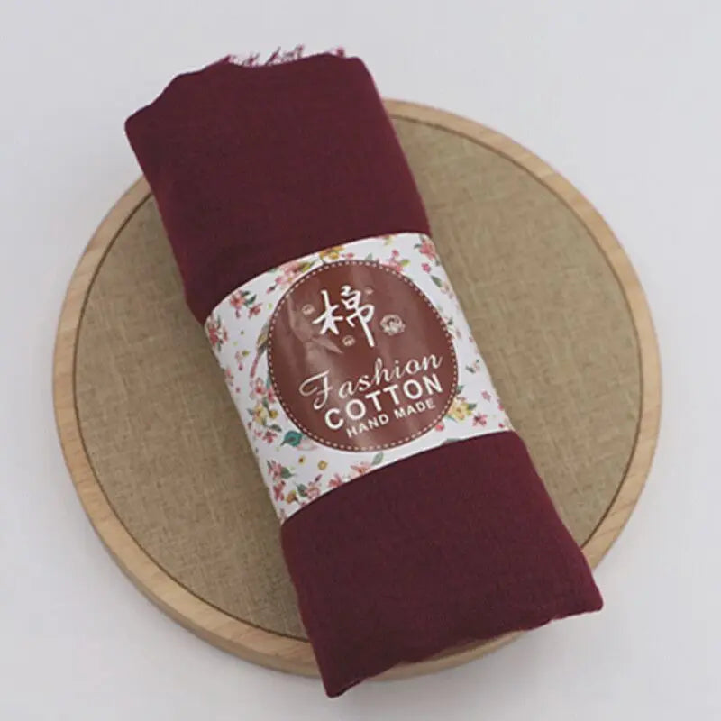 Trendora Crinkle Cotton Hijab — Luxe Square Scarf 90×90cm
